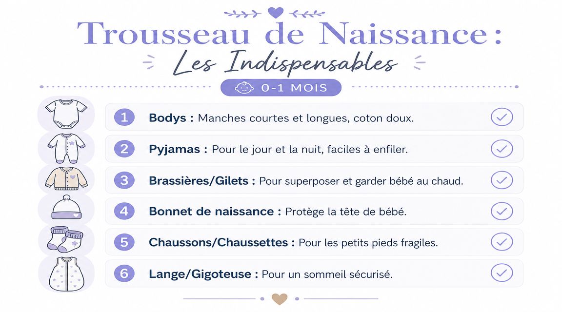 Les indispensables du trousseau de naissance