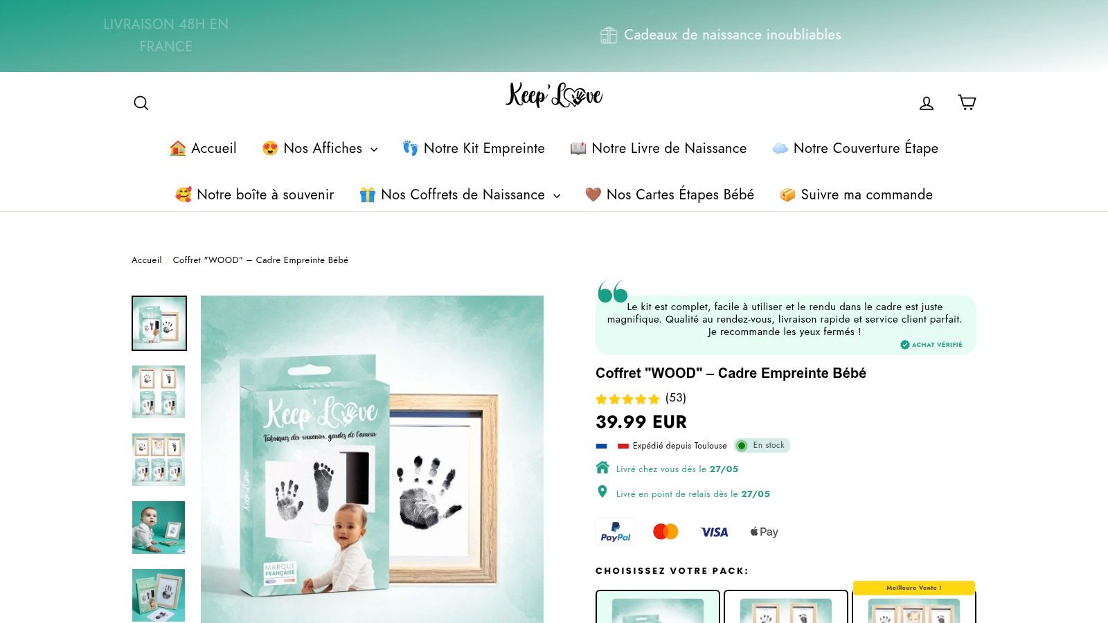 Le cadre d'empreintes sans encre - Keep'Love