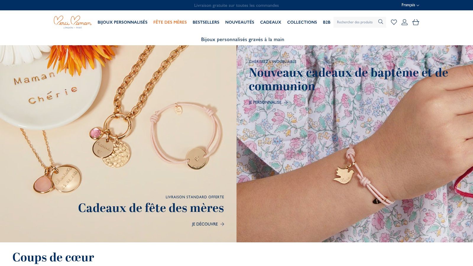 Le bijou gravé pour la maman - Merci Maman
