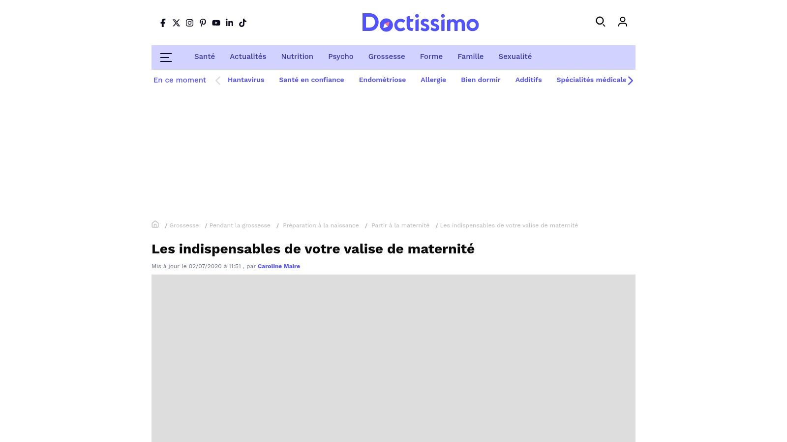 Doctissimo : la checklist grand public avec une option saisonnière